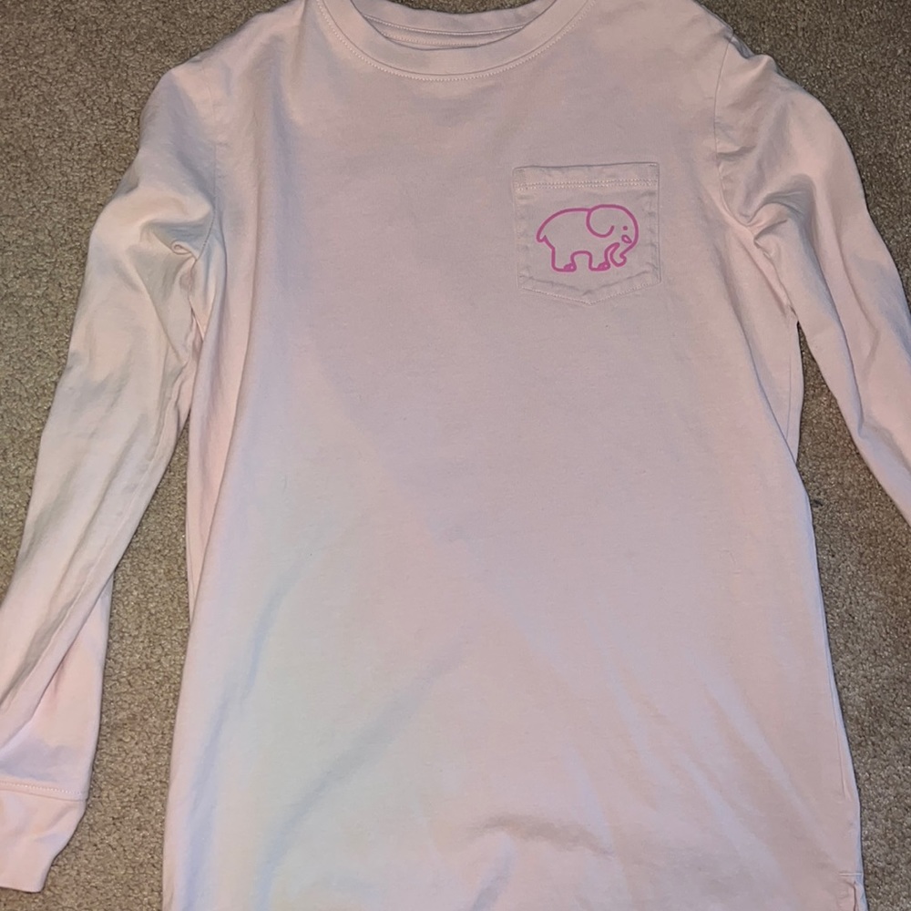 Ivory Ella pink ribbon long sleeve tee XXS